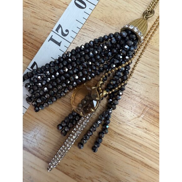 J. Crew Gold Tone Layering Necklace Set Of 4 With Tortoise Accents & Black - Picture 6 of 11